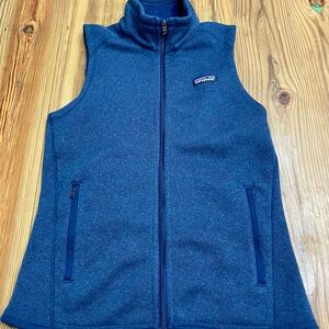 Patagonia Vest Womens Small Better Sweater Fleece Full Zip Pockets Navy Blue EUC
